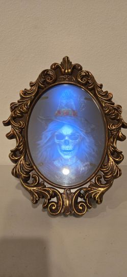 Gemmy Animated Haunted Witch Mirror Halloween Prop - Spooky Sound & Light