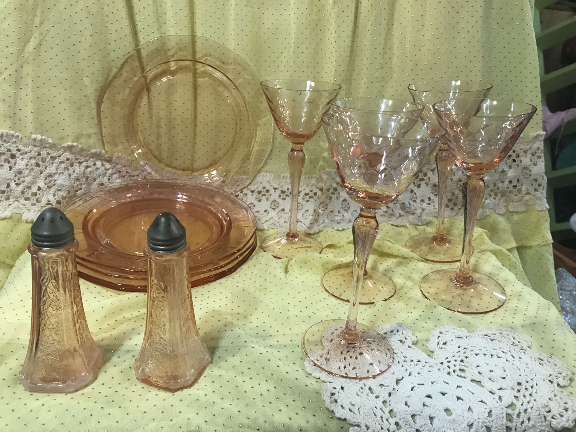 MidCentury And Antique Vanity And Depression Glass Items
