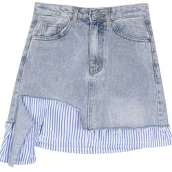 Light Striped Denim Skirt