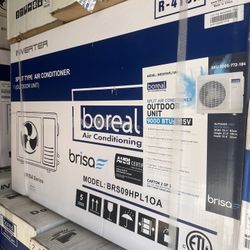 boreal Brisa 9,000 BTU .75 Tons Smart Home Inverter Driven Ductless Mini Split Air Conditioner with Heat Pump - 115V
