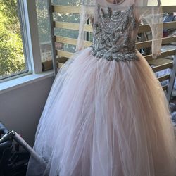 Isabella Couture Size 13 Ish Blush Pink Dress 