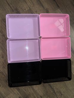 Plastic Storage Baskets Set of 6
