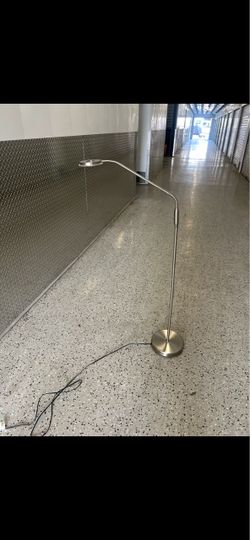 Modern Brushed Nickel LED Floor Lamp