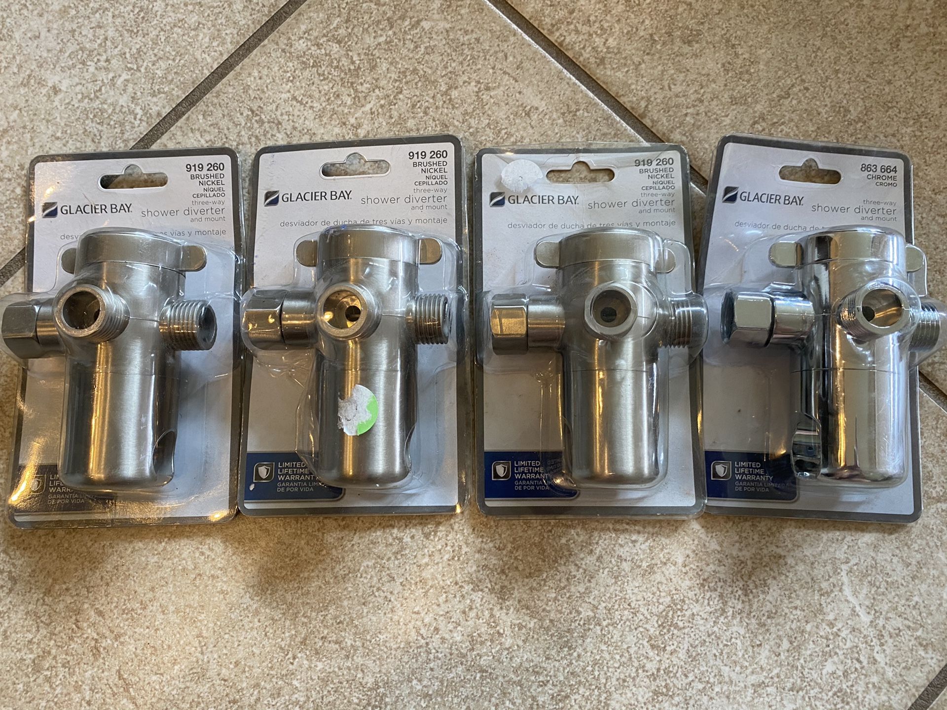 Glacier Bay 3-Way Shower Diverter and mount
