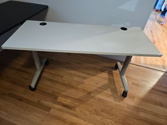 Mobile Office Desk with Cable Grommets