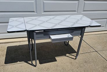 Mid-century Enamel Top Kitchen Table