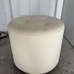 Cream round Ottoman 