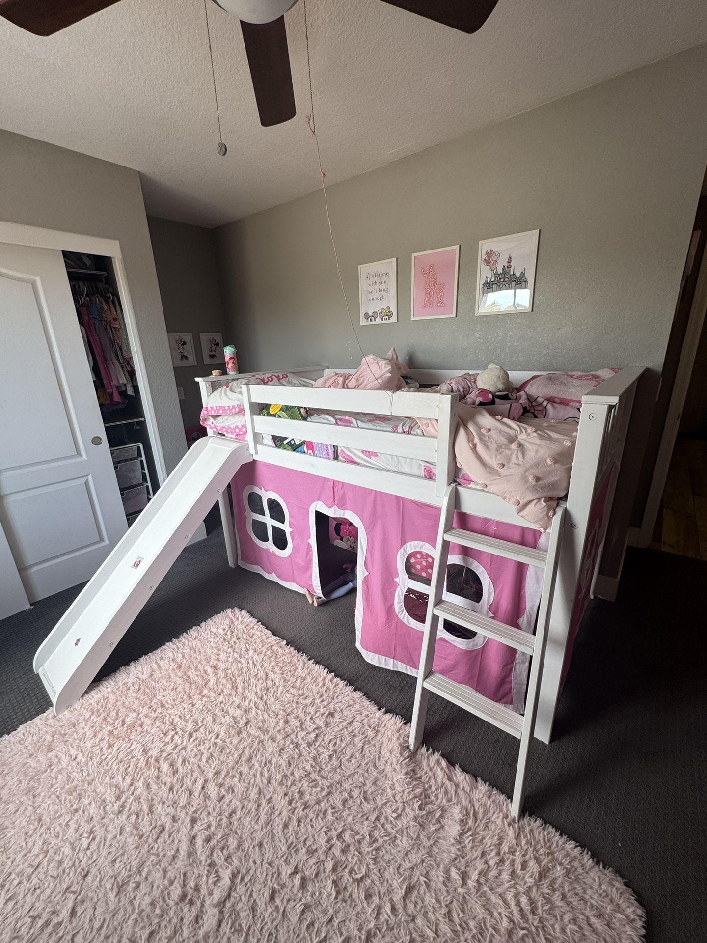 Twin Loft Bed With Slide  