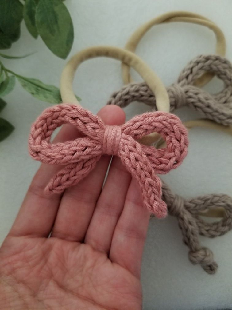 Knitted bow headband Set