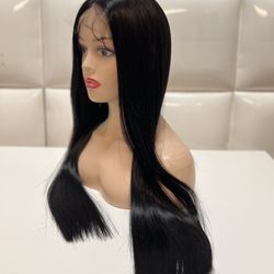 Synthetic Lace Front Wig-Long Straight Wig-Black Color-New $60-peluca Larga Lacia Nueva