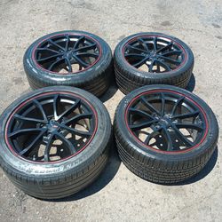 4 Used Staggered Corvette Wheels And Tires Came Off 2012 Corvette