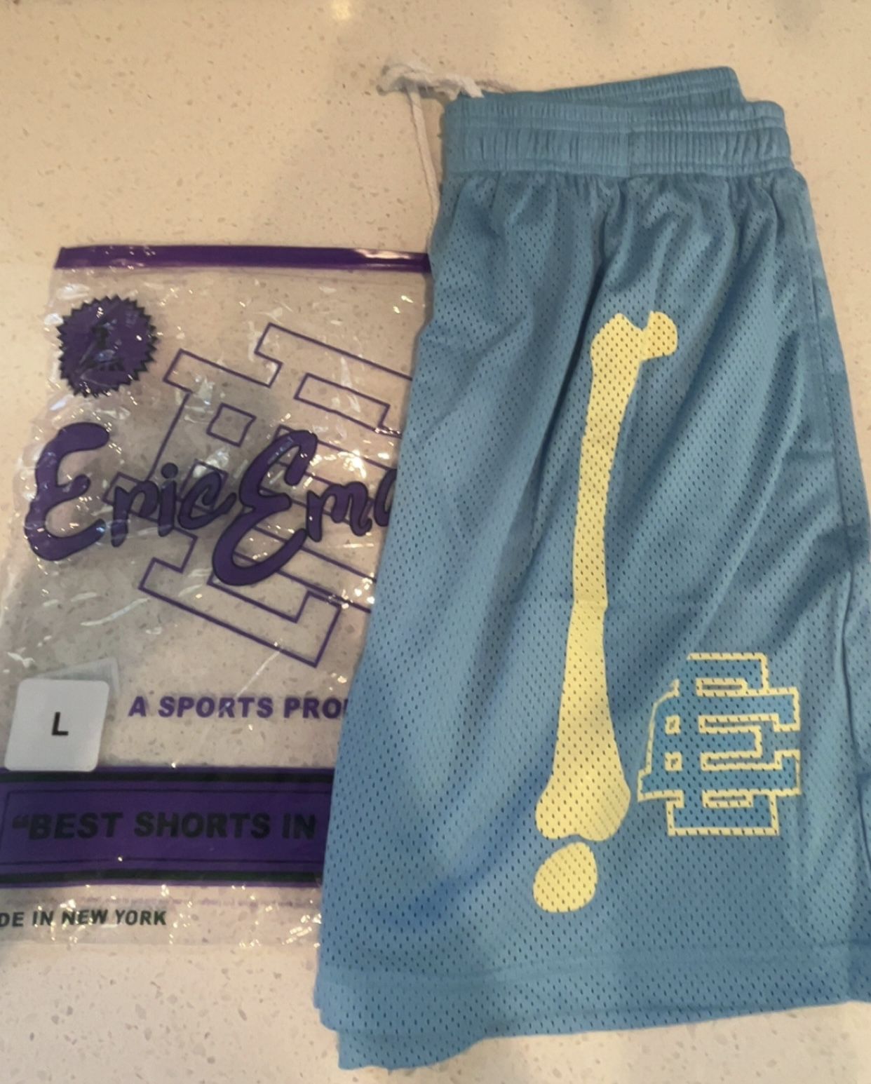Light Blue Bones Eric Emmanuel Shorts