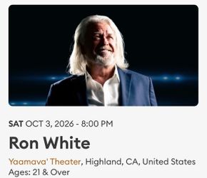 Ron White in concert Saturday 3rd @ Yaamava casino