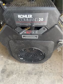 This is a Kohler Command 20 (Model CH2OS) V-twin horizontal engine, typically used in riding mowers or generators.