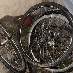 Fixie bike frame $45 and wheels $20 and $20 for the rims 27 inch and 700c and more let me know 