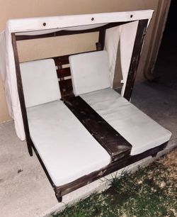 KidKraft Wooden Outdoor Double Chaise Lounge with Cup Holders! Gray