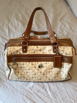 Coach leather handbag - Brown/beige