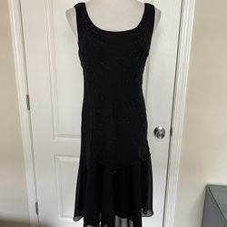 Low back black sequin dress 50