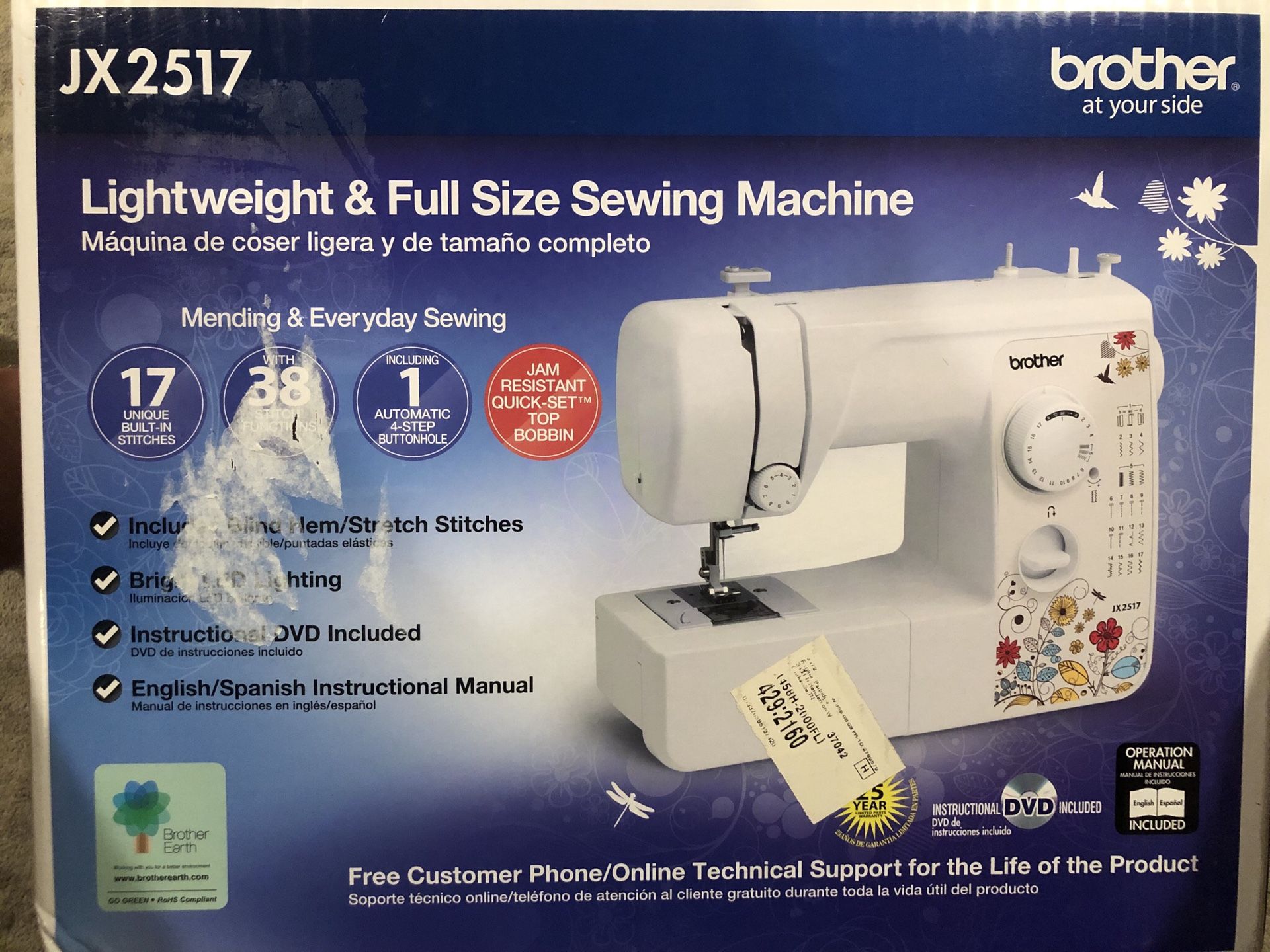 Brother Sewing Machine Model JX2517 for Sale in Tampa, FL OfferUp