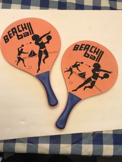 Unique Vintage Beach Ball Paddles