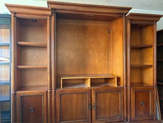 Large Wood Entertainment Center Wall Unit