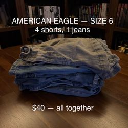 american eagle lot — women’s/girl’s shorts and jeans — size 6