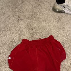Red lululemon shorts