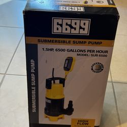Sump Pump Submersible 6500GPH Powerful Water Pump for Pool Draining 1.5HP Utility Pump with Adjustable Float Switch 16FT Power Cord for Flooded House 