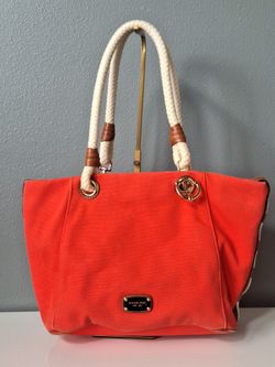 Michael Kors Marina Mandarin Canvas Anchor Grab Tote Bag