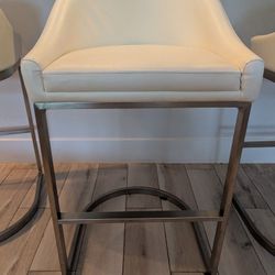 4 White Kitchen Stools For Sale