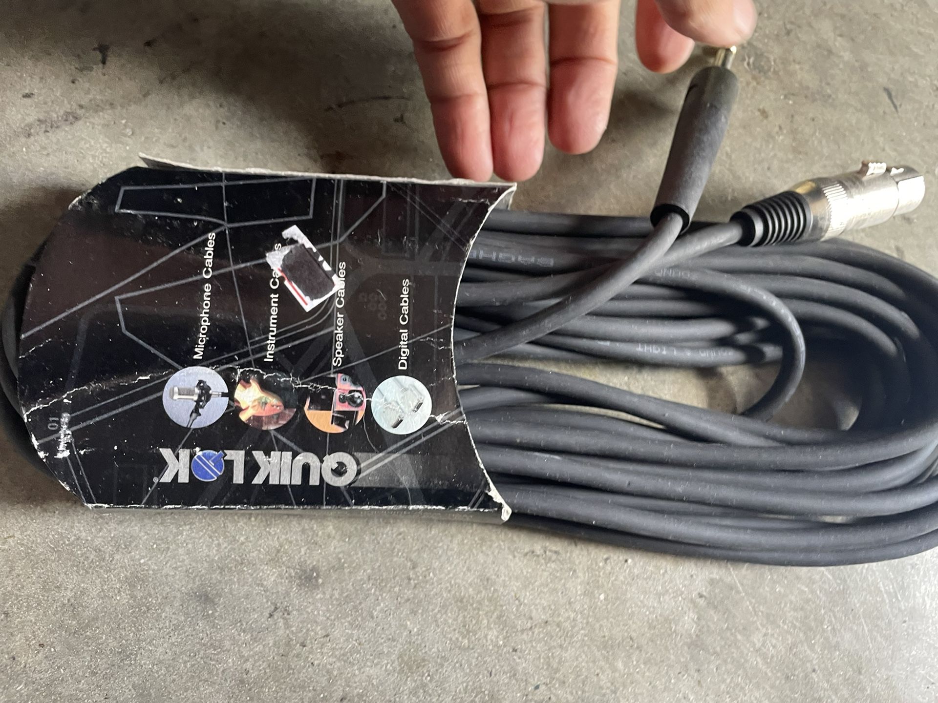 Microphone cord XLR female to jack male 30 ft