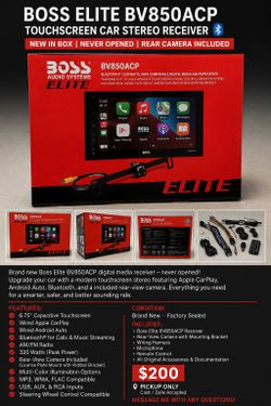 Boss Elite BV850ACP Apple CarPlay / Android Auto Receiver – NEW