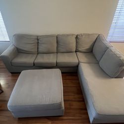 Gray Right Facing Sectional & Ottoman - Used $200