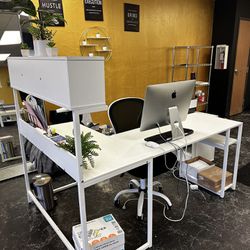 White Desk Plus Desk Chair 