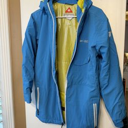 Columbia Titanium Omni-Heat Winter Jacket – Youth Large – Blue / Cyan – Excellent Condition
