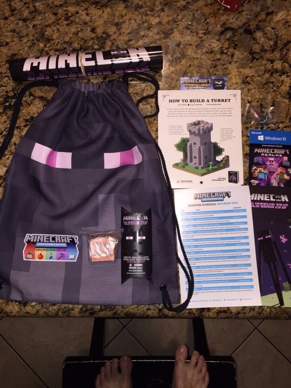 OFFICIAL MINECON 2016 COMPLETE ENDERMAN SWAG BAG