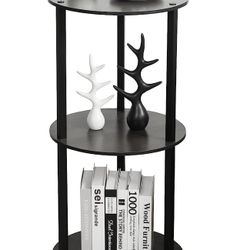 2 Round Side Table, Round End Table with Storage Shelf Small Bedside Table Night Stand for Living