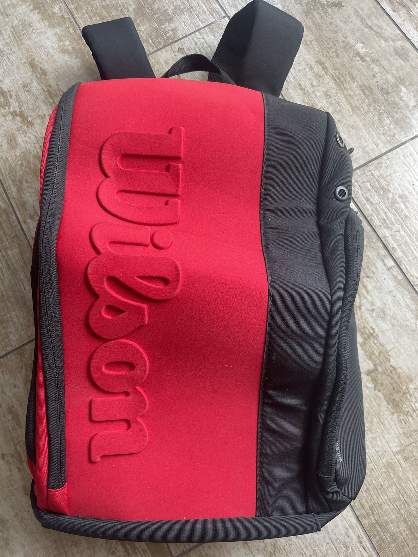 WILSON Clash V2 Super Tour Tennis Backpack - Red/Black, Holds up to 2 Rackets