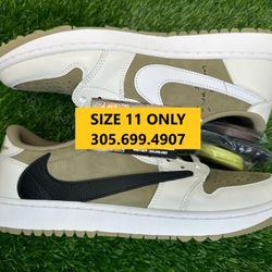 TRAVIS SCOTT NIKE AIR JORDAN 1 LOW GOLF RETRO NETURAL OLIVE NEW SNEAKERS SHOES MEN SIZE 11 46 A5