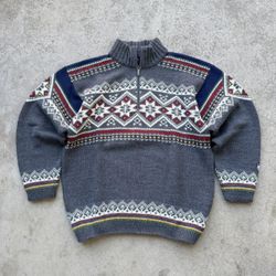 Vintage 90’s DISEGNA d’Italia Nordic Alpine Wool 1/4 Zip Knit Sweater