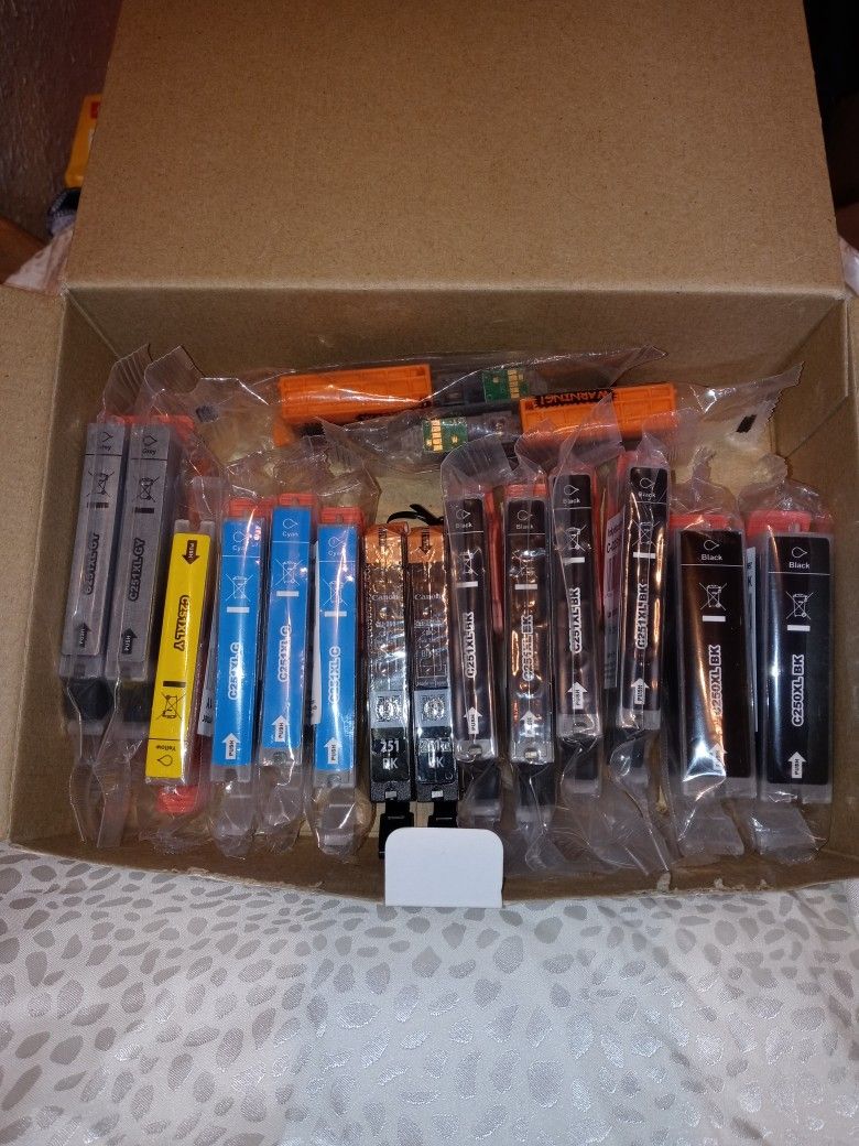 Box Of Different Ink Cartridges And Color's