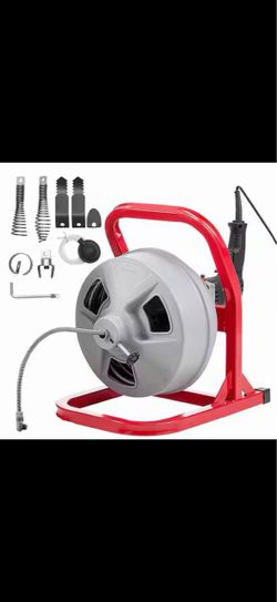 Sewer Snake Auger w/ 228RPM Electric Drill, 50 ft. x 5/16 in. Drain Cleaner Machine, For 2 in. -4 in. Pipes, 2025 update