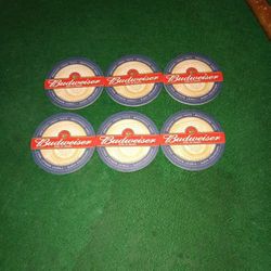 6 Vintage Budweiser Coasters
