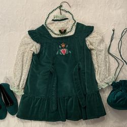 Toddler/Child Dress w/Blouse, Necklace, Pin, Shies, and Bag.