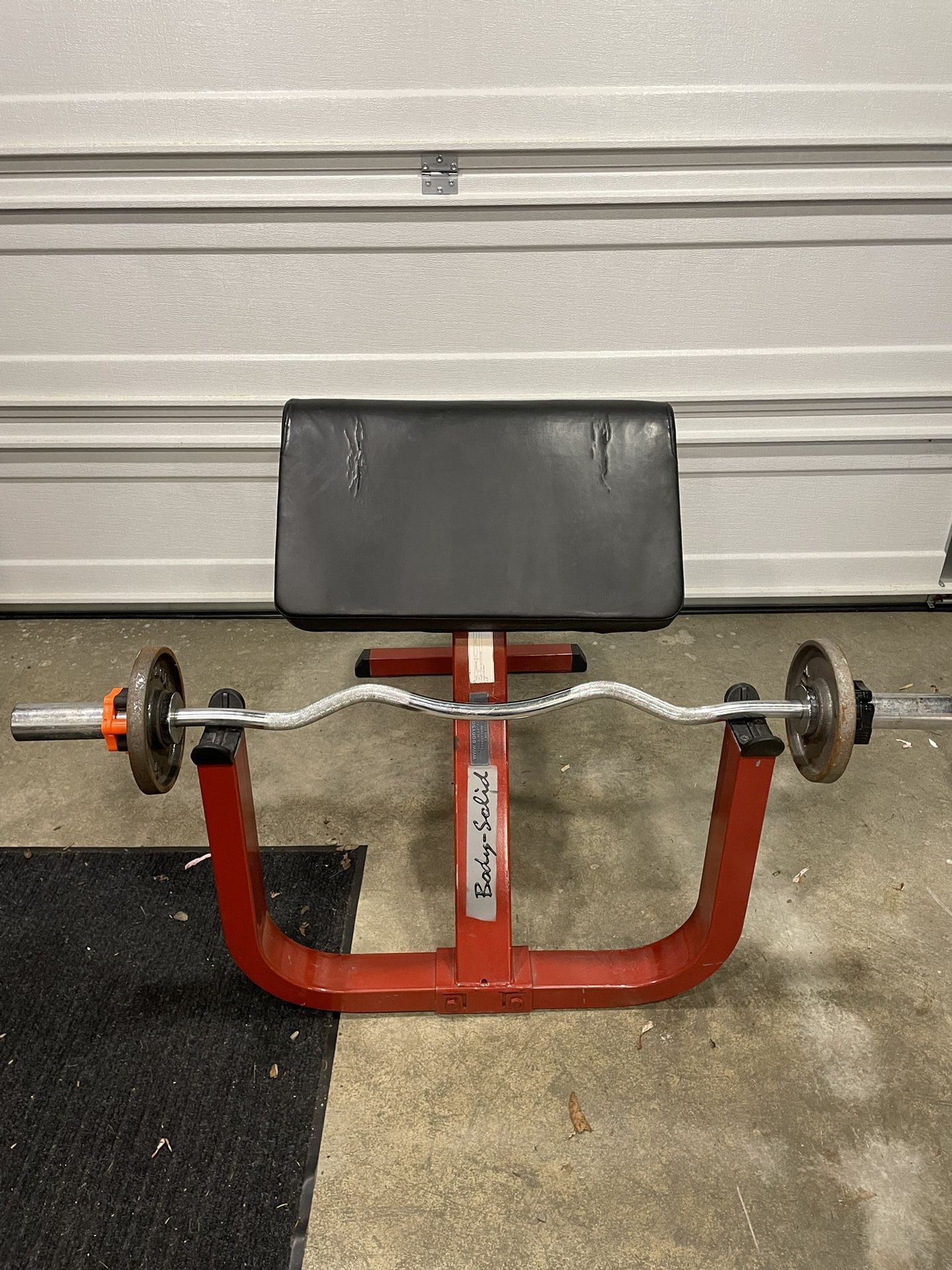 Preacher Curl Bench And Curl Olympic Weight Set