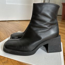 justine clenquet milla black nappa leather ankle boot size 40 EU