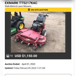 48"Exmark Commercial Stand Behind