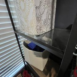 Tall Black Glass Shelves 