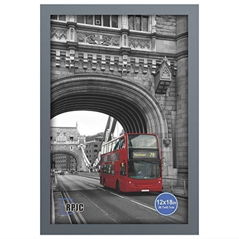 12x18 Inch Solid Wood Poster Frames for Wall Mounting Hanging Picture Frame Grey