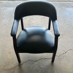 Modern Black Leather Armchair